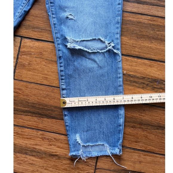 Rewash Vintage Reunion Distressed Raw Hem Jeans Medium Wash Size 7/28 - Picture 3 of 8